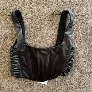 NWT ZARA VELVET CROPPED CORSET